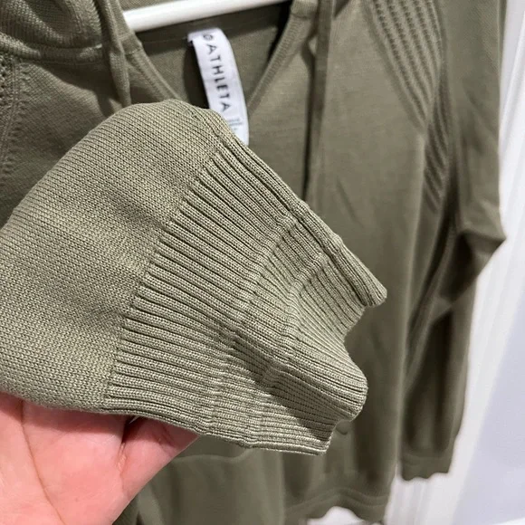 Athleta Evergreen Hoodie Knit Sweater M - Picture 6 of 11